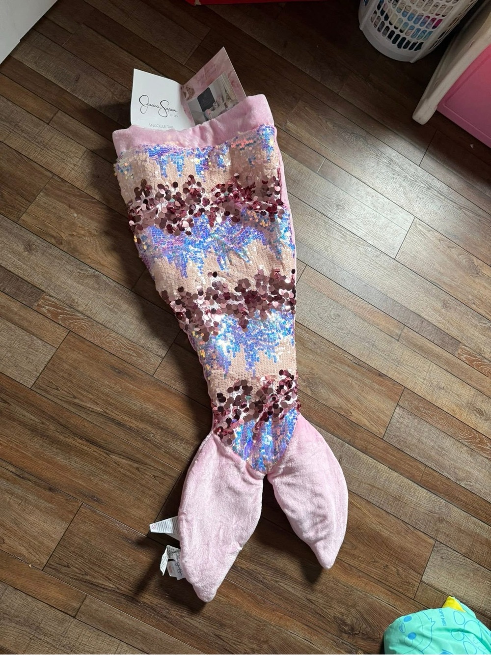 Sequin Pink Mermaid Tail Blanket for Kids - Cozy Sleep Sack